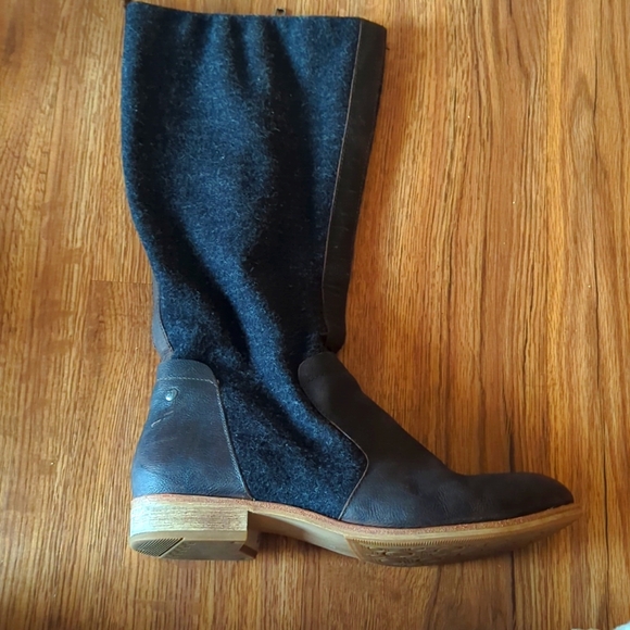 Cat By Caterpillar Sabrina Wool & Leather Tall Boots Zip Up Riding Gray Sz 8W - Picture 1 of 10